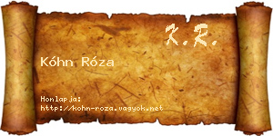 Kóhn Róza névjegykártya