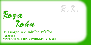 roza kohn business card